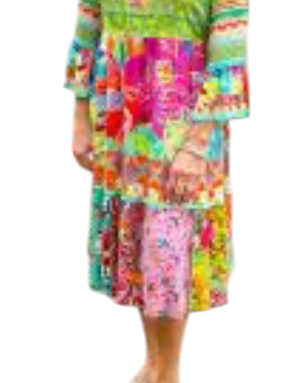 John Mark dress Multicolor Floral Embroidered size L L404